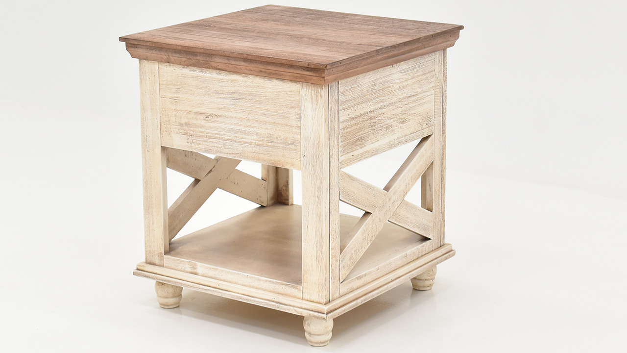 Costa End Table Off White Home Furniture Plus Bedding and Mattress